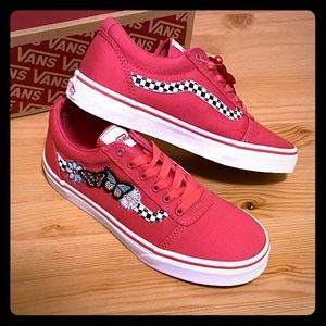 Girls Old Skool Ward Butterfly and Checkered Vans